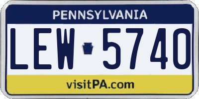 PA license plate LEW5740