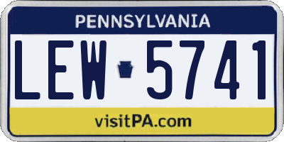 PA license plate LEW5741