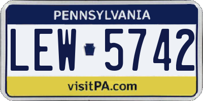 PA license plate LEW5742