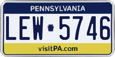 PA license plate LEW5746