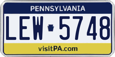 PA license plate LEW5748