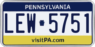 PA license plate LEW5751