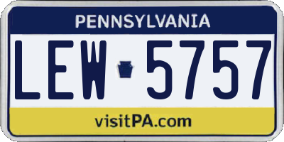PA license plate LEW5757