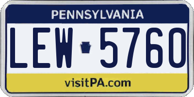 PA license plate LEW5760