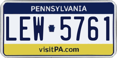 PA license plate LEW5761
