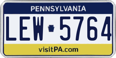 PA license plate LEW5764