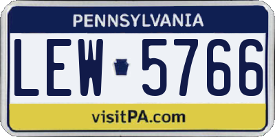 PA license plate LEW5766