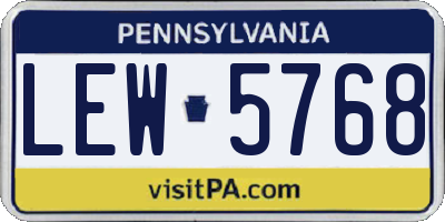 PA license plate LEW5768