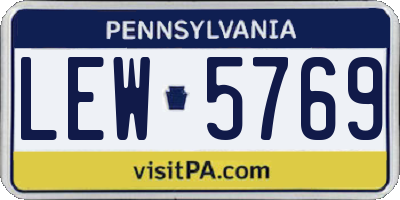 PA license plate LEW5769