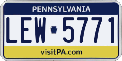 PA license plate LEW5771