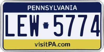 PA license plate LEW5774