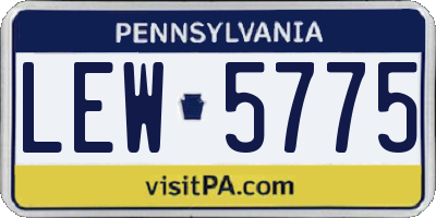 PA license plate LEW5775