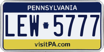 PA license plate LEW5777