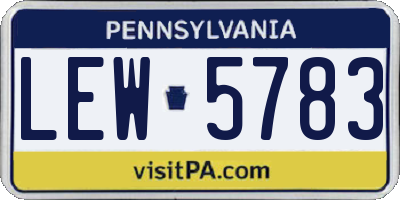 PA license plate LEW5783