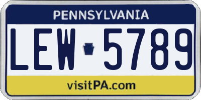 PA license plate LEW5789