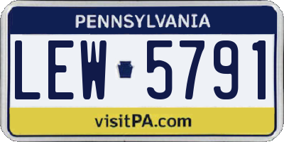 PA license plate LEW5791