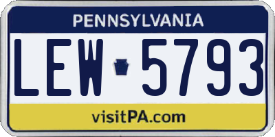 PA license plate LEW5793