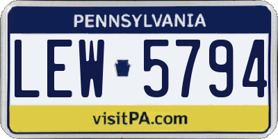 PA license plate LEW5794