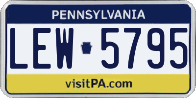 PA license plate LEW5795