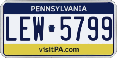 PA license plate LEW5799