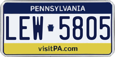 PA license plate LEW5805
