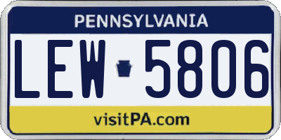 PA license plate LEW5806