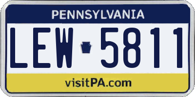 PA license plate LEW5811