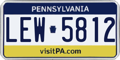 PA license plate LEW5812