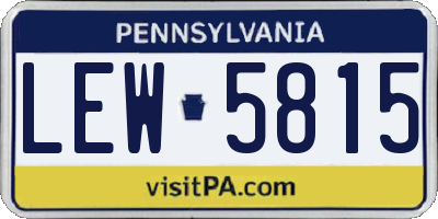 PA license plate LEW5815