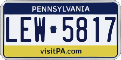 PA license plate LEW5817