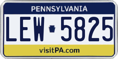 PA license plate LEW5825