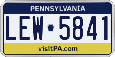 PA license plate LEW5841