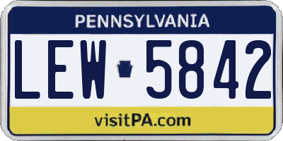 PA license plate LEW5842