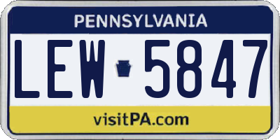 PA license plate LEW5847