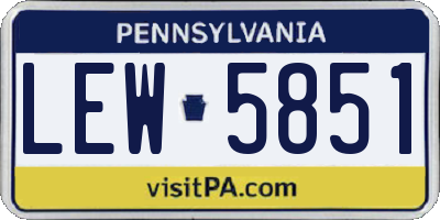 PA license plate LEW5851