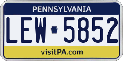 PA license plate LEW5852