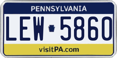 PA license plate LEW5860