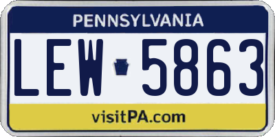 PA license plate LEW5863