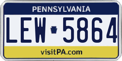 PA license plate LEW5864