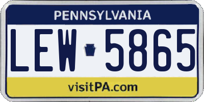 PA license plate LEW5865