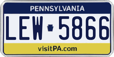 PA license plate LEW5866