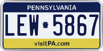 PA license plate LEW5867