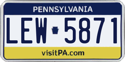 PA license plate LEW5871