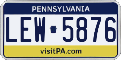 PA license plate LEW5876
