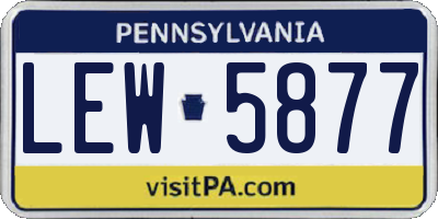 PA license plate LEW5877