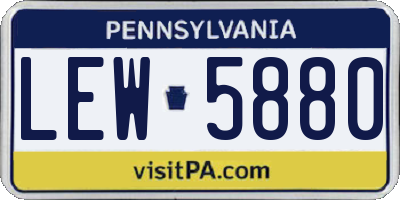 PA license plate LEW5880