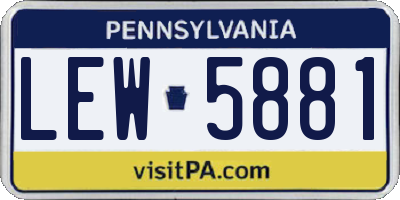 PA license plate LEW5881
