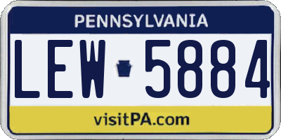 PA license plate LEW5884