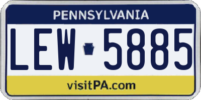 PA license plate LEW5885