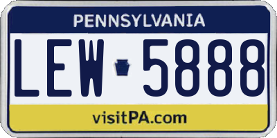 PA license plate LEW5888